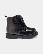 Toddler Girl Bow Ankle Boots - Black, image 2 of 6 slides
