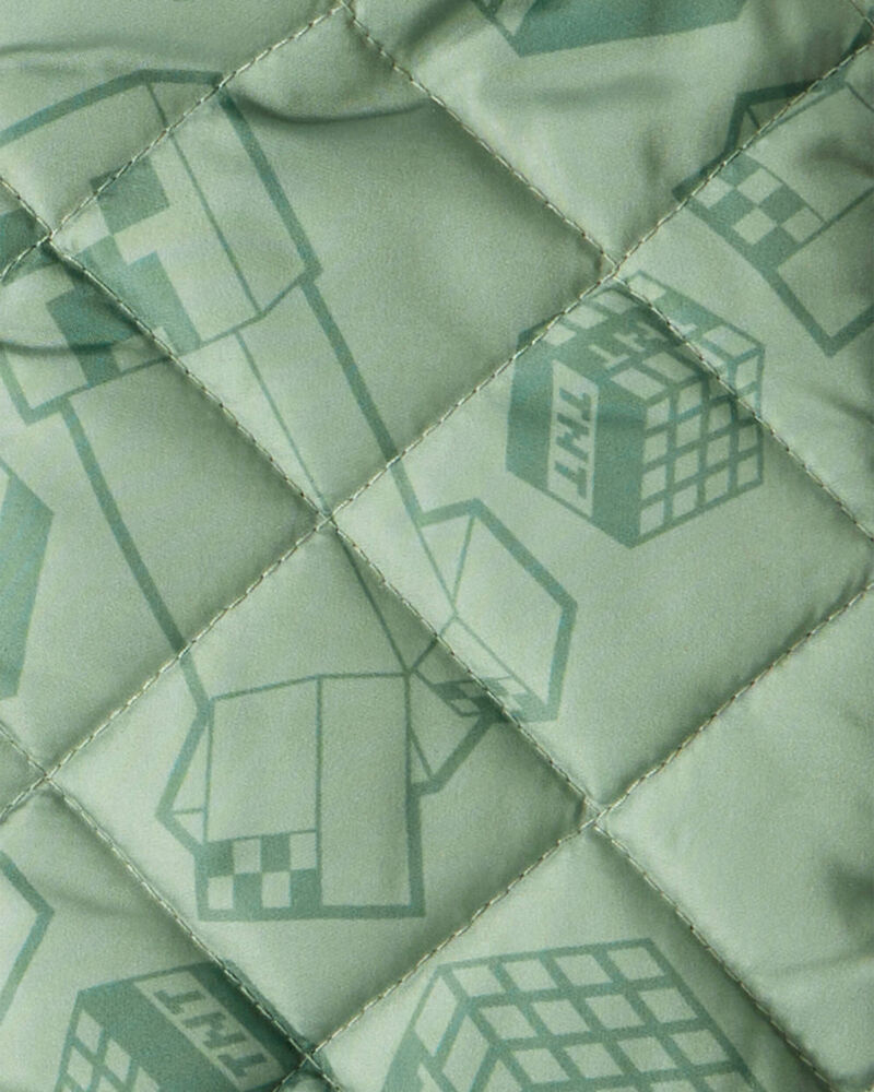 Boys Minecraft&reg; Hooded Heavyweight Winter Jacket - Green, image 3 of 3 slides