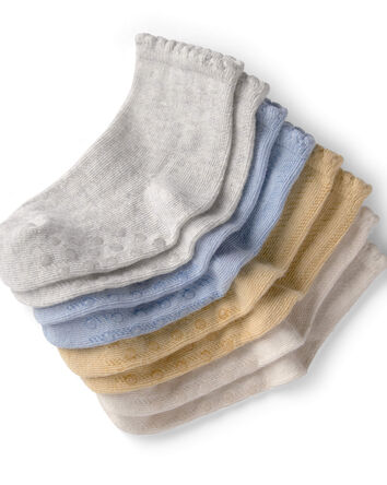Toddler 4-Pack Slip Resistant Socks Made with Organic Cotton, 