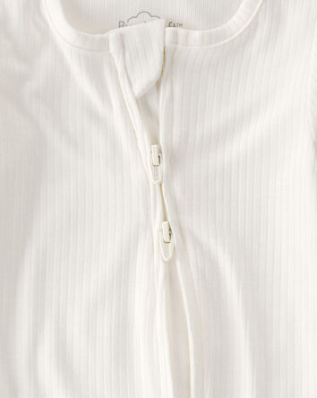 Baby 2-Way Zip PurelySoft Sleep & Play Pajama - Cream, 