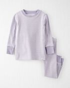Baby Girl Striped Organic Cotton Pajamas Set, image 1 of 4 slides