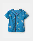 Toddler Boy Dinosaur Soccer Mesh Jersey - Blue, image 1 of 3 slides