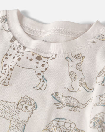 Baby 2-Piece Organic Cotton Ribbed Pajama Set in Pet Print, 