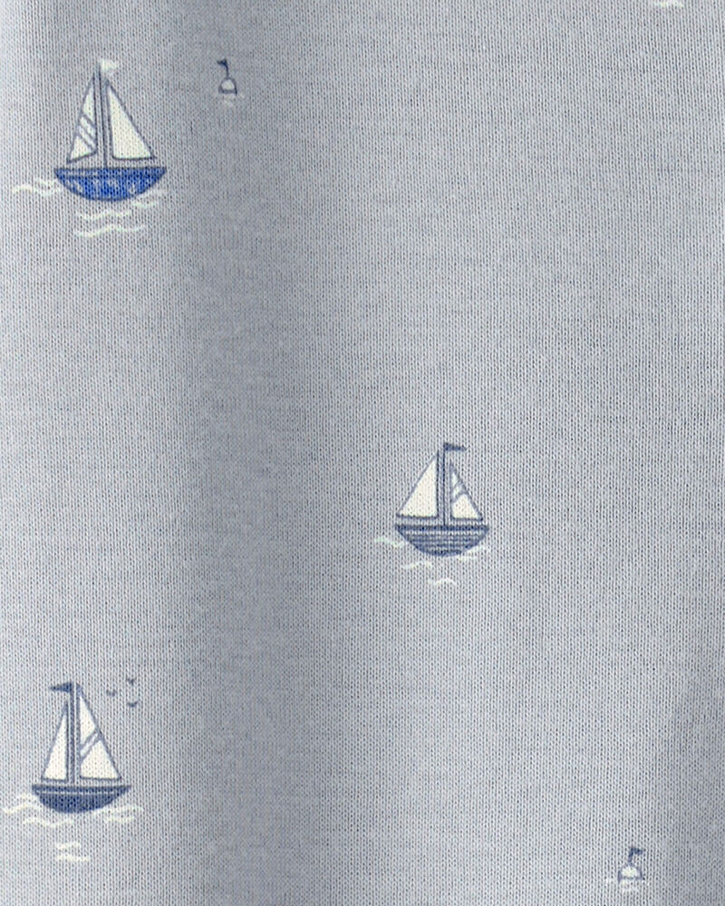 Baby Organic Cotton Sleep & Play Pajama in Sail Away, image 4 of 5 slides
