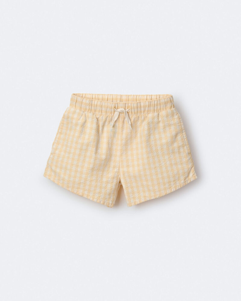 Toddler Girl Gingham Peplum Shorts - Yellow, image 2 of 7 slides