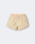 Toddler Girl Gingham Peplum Shorts - Yellow, image 2 of 7 slides