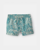 Baby Boy Pineapple Linen Shorts - Blue, image 1 of 4 slides