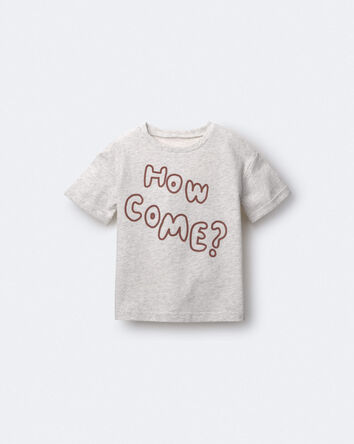 Toddler 'How Come' Rolled Cuff Tee - Heathered Grey, 