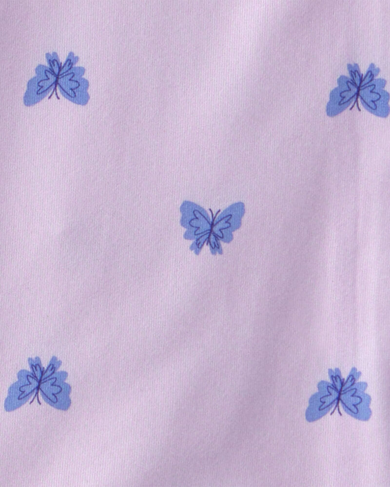 Toddler Girl Butterfly Short-Sleeve Loose Fit 2-Piece Pajama Set - Purple, image 4 of 5 slides