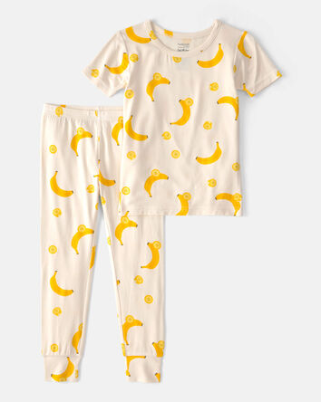 Toddler Banana PurelySoft 2-Piece Pajama Set - Yellow/Cream, 