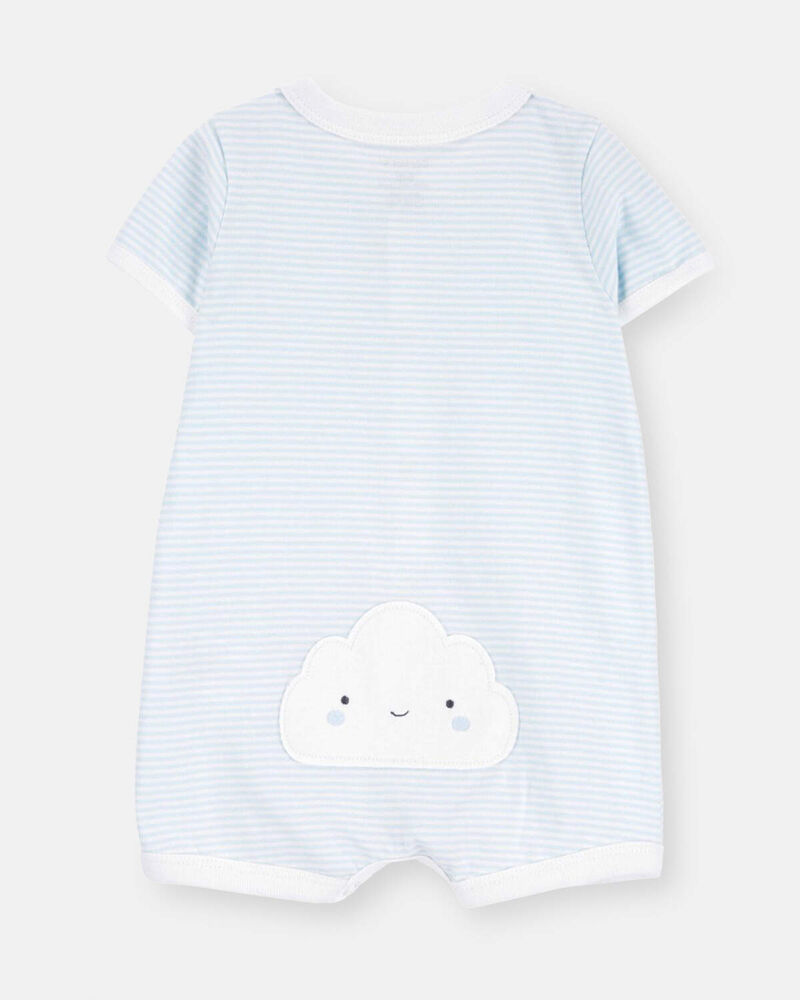Baby Boy Cloud Romper - Blue, image 4 of 5 slides