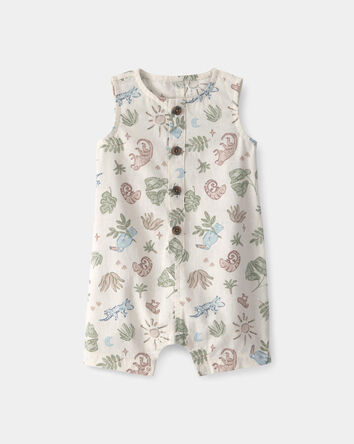 Baby Boy Desert Sleeveless Romper - Beige, 