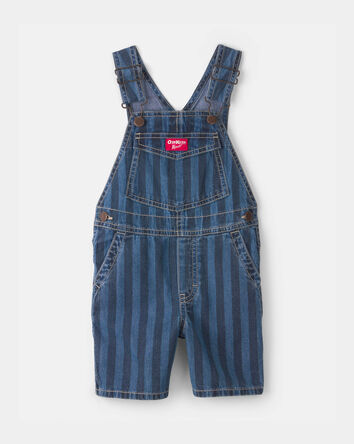 Toddler Striped Denim Shortall - Dark Wash, 