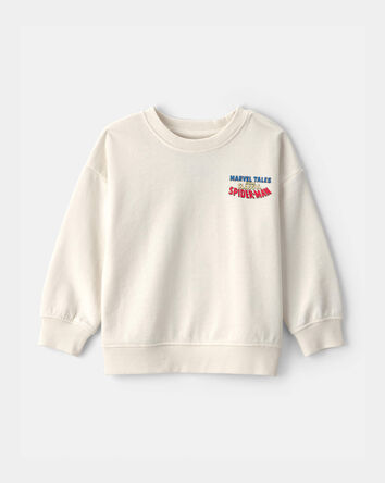 Toddler Boy &copy;Marvel Spider-Man French Terry Pullover Sweatshirt - Ivory, 
