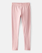 Girls Cotton Pull-On Stretch Leggings - Pink, image 1 of 4 slides