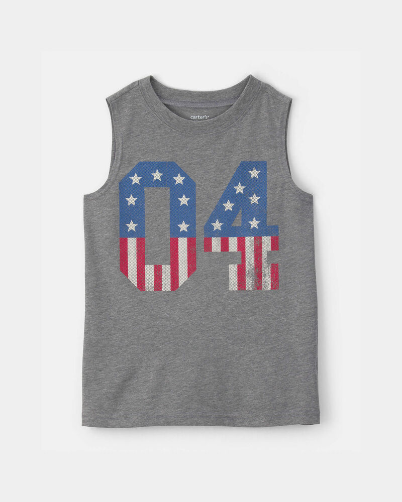 Boys Fourth of July Graphic Tank - Grey, image 1 of 3 slides