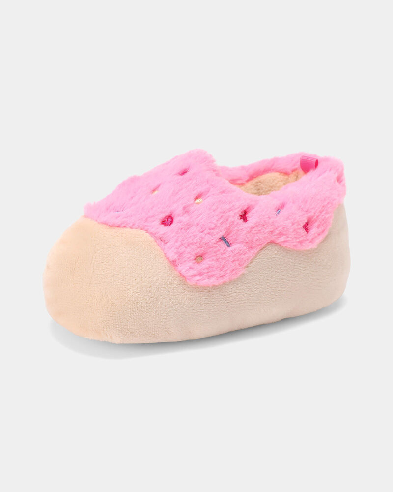 Girls Donut Slippers - Pink/Beige, image 6 of 6 slides