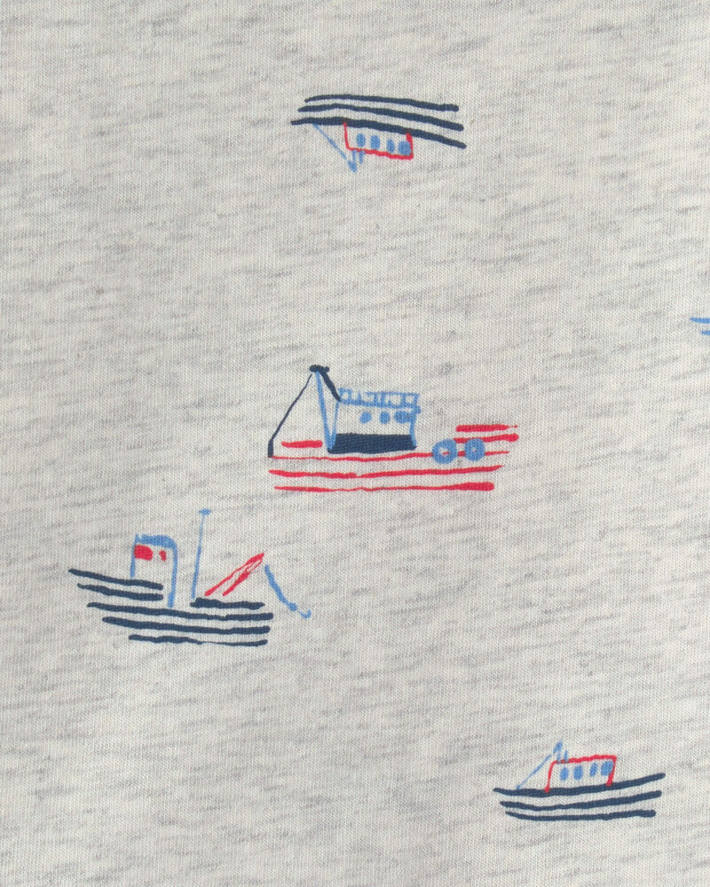 Baby Boy 2-Piece Chambray Boats Overall Set - Indigo/Grey, image 5 of 6 slides