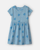 Girls Heart Short-Sleeve Dress - Blue, image 1 of 4 slides