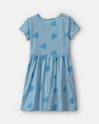 Girls Heart Short-Sleeve Dress - Blue, image 2 of 4 slides