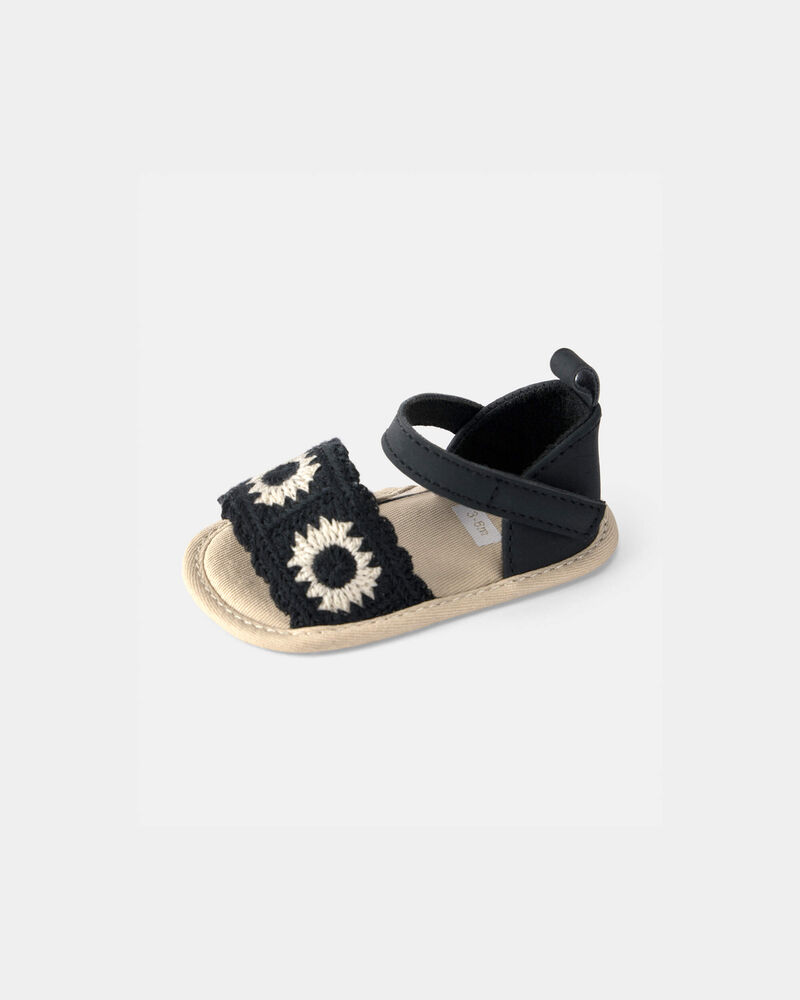 Baby Girl Crochet Sandals - Black, image 6 of 6 slides