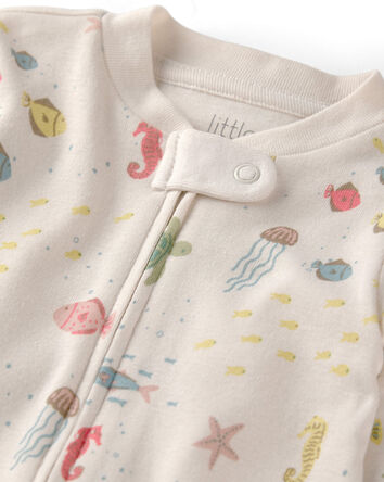 Baby Organic Cotton Sleep & Play Pajamas in Under the Sea, 