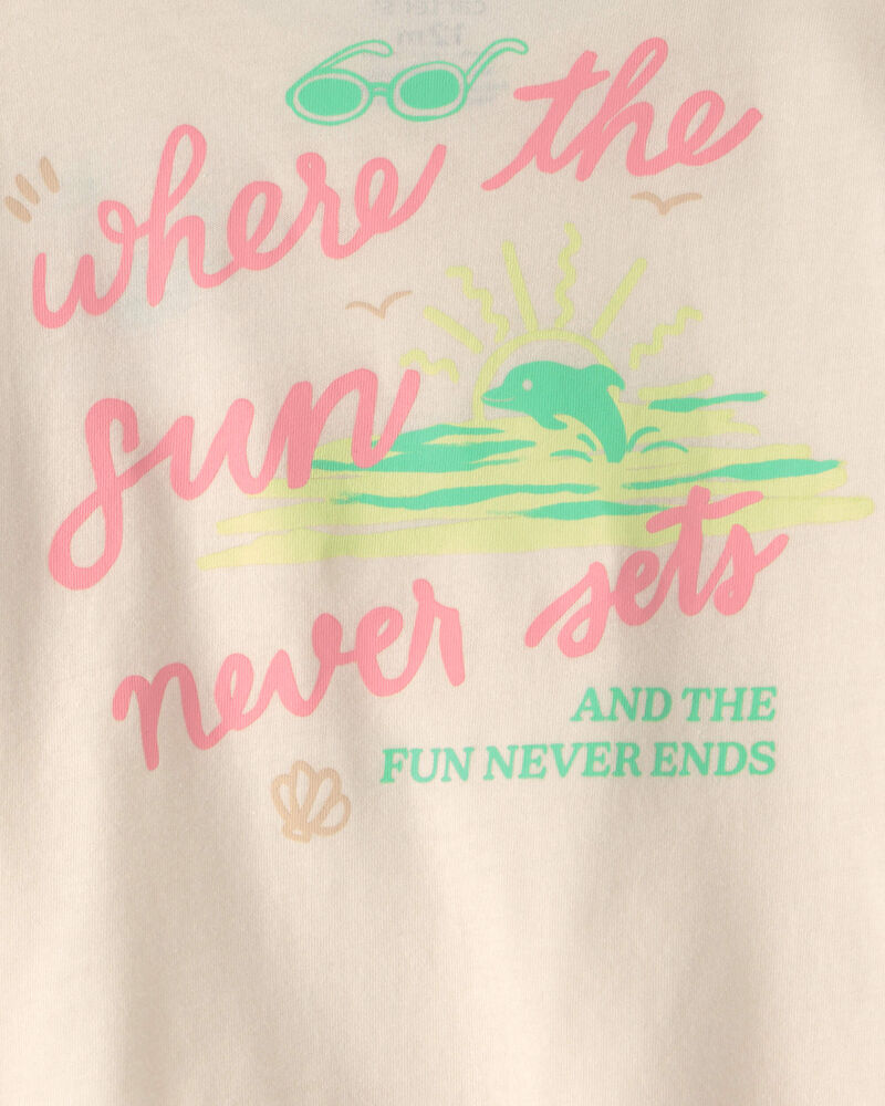 Baby Girl 'Where the Sun Never Sets' Graphic Tee - Cream, image 4 of 5 slides