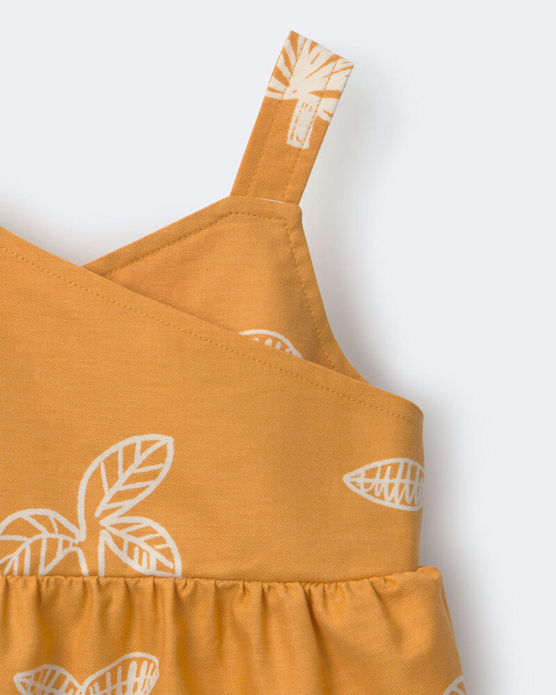 Toddler Girl Peplum Tank Top in Plant Print - Golden Yellow, image 5 of 5 slides