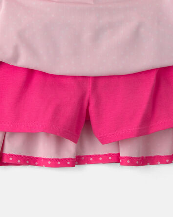 Girls Polka Dot Active Skort - Pink, 