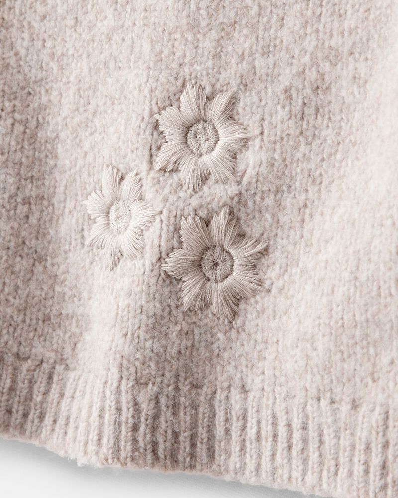 Toddler Girl Floral Long-Sleeve Sweater - Cream, image 2 of 4 slides