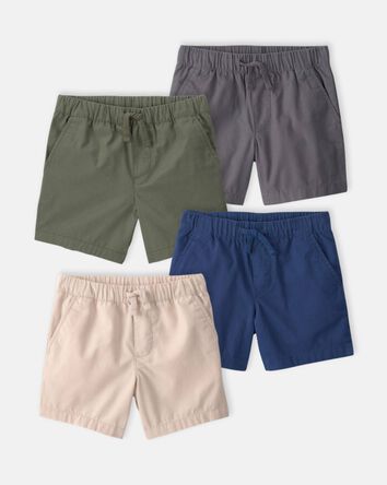 Baby Boy 4-Pack Canvas Shorts, 