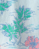 Girls Palm Floral Gauze Shorts - Blue, image 3 of 4 slides