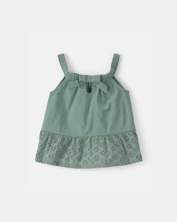 Toddler Girl 2-Piece Eyelet Tank Top & Short Set - Green, 