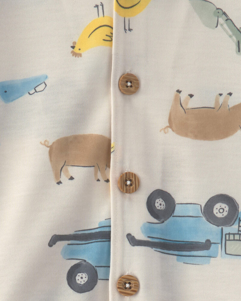 Toddler Boy 2-Piece Farm Short-Sleeve Pajama Set, image 4 of 5 slides