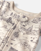 Baby Organic Cotton 1-Piece Pajama in Stars Stripes and Sights, image 2 of 5 slides