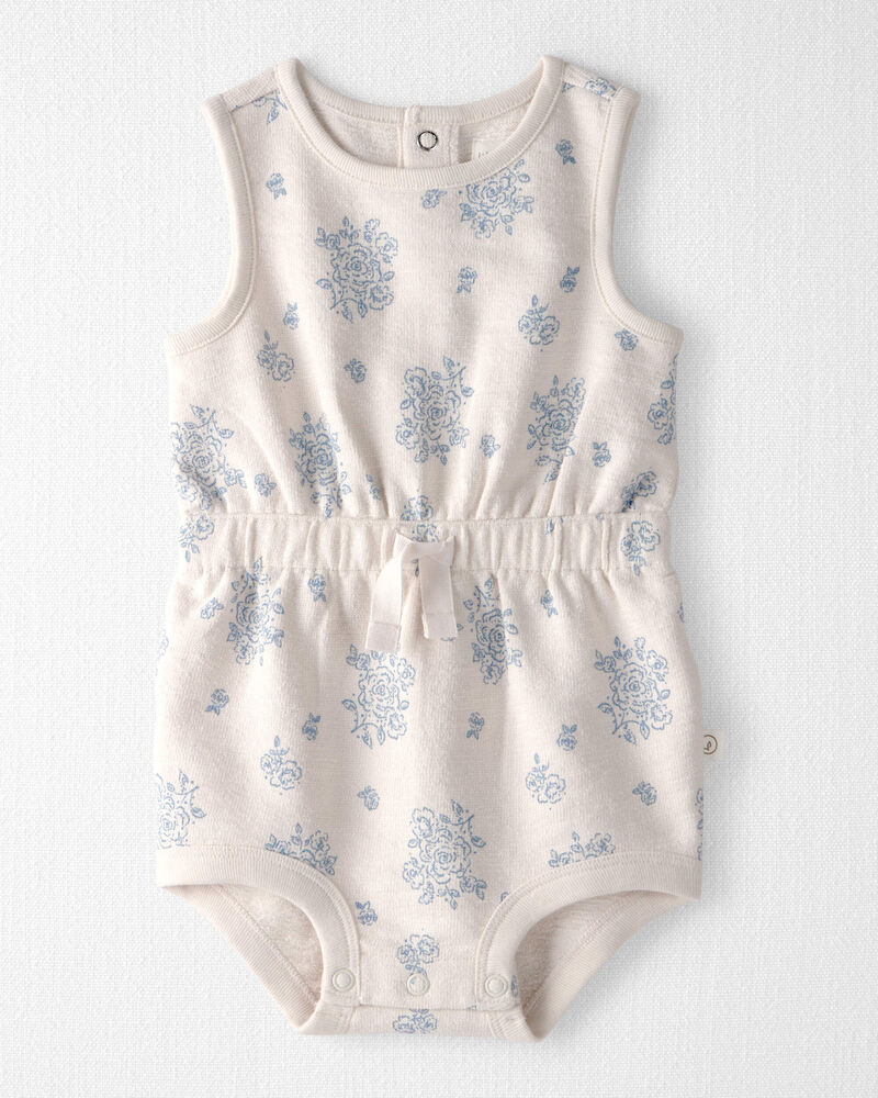 Baby Girl Organic Cotton Romper in Royal Bloom Print, image 1 of 4 slides