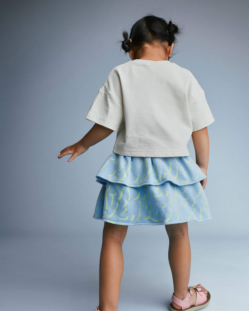 Toddler Girl 'Field Day' Breezy Top in Hopscotch Print - Cream, image 4 of 6 slides