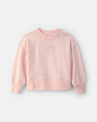 Toddler Girl OshKosh Logo French Terry Pullover Sweatshirt - Pink, image 1 of 3 slides