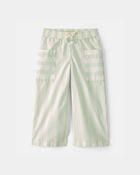 Toddler Girl Striped Pants - Green/Ivory, image 1 of 5 slides