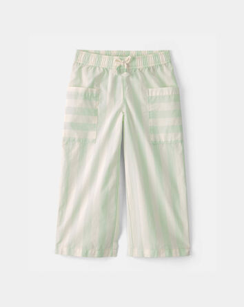 Toddler Girl Striped Pants - Green/Ivory, 