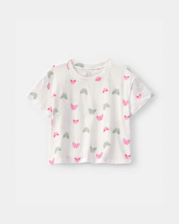Toddler Girl Butterfly Relaxed Top - Ivory, 