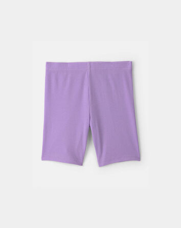 Girls Rib Bike Shorts - Purple, 