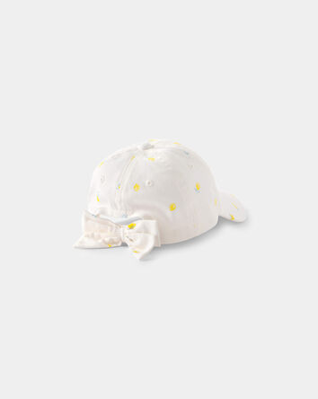 Toddler Girl Lemon Baseball Hat - White, 