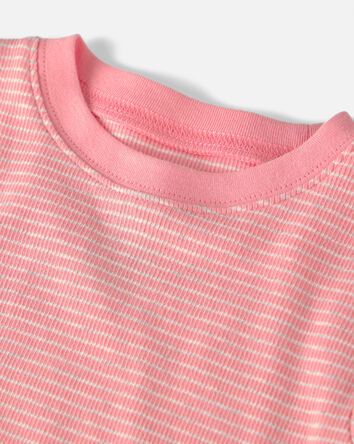 Baby Girl 2-Piece Organic Cotton Ribbed Pajama Set in Stripes, 