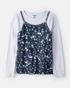 Girls  Long-Sleeve 2-Piece Floral Top Set - Blue, image 1 of 5 slides
