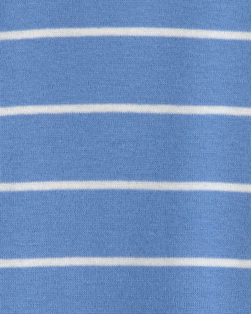 Baby Boy Construction Striped 100% Cotton Snug Fit 1-Piece Pajama - Blue, image 4 of 5 slides