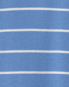 Baby Boy Construction Striped 100% Cotton Snug Fit 1-Piece Pajama - Blue, image 4 of 5 slides