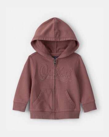 Baby Boy OshKosh Logo Zip-Up Hoodie - Brown, 