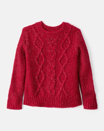 Toddler Girl Knit Sweater - Red, 