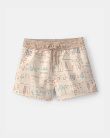 Toddler Boy Surf Swim Trunks - Tan, 